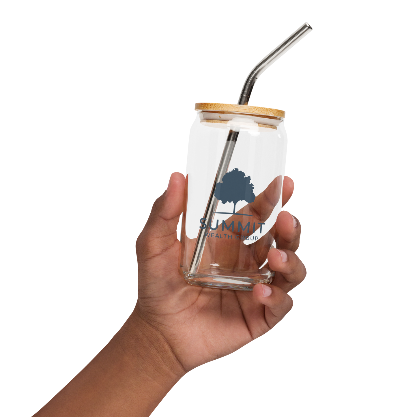 Summit Logo Can-Shaped Glass with Lid